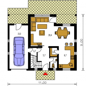 Mirror image | Floor plan of ground floor - TREND 269